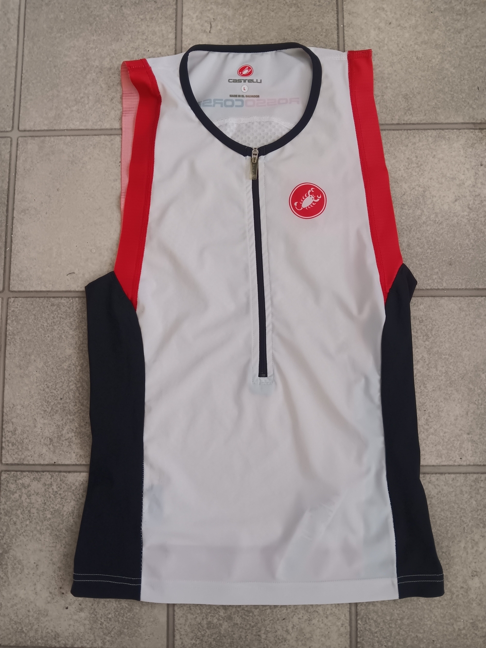 Castelli Rosso Corsa Free Tri Singlet Men’s Size L – Sleeveless Triathlon Top